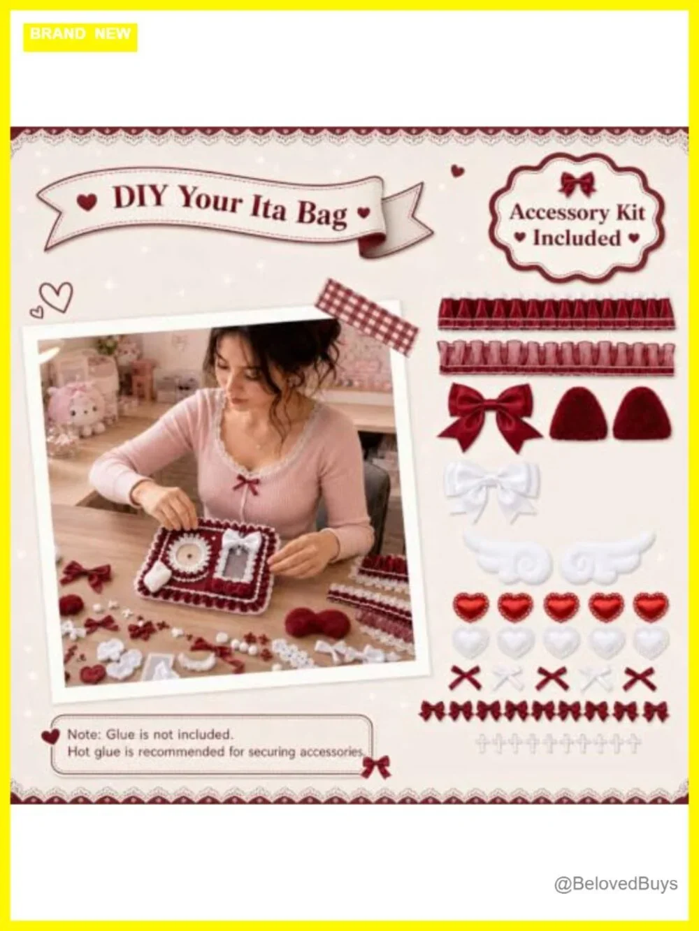 Ita Bag with DIY Accessory Kit - Clear Window Y2K Crossbody with Display Insert